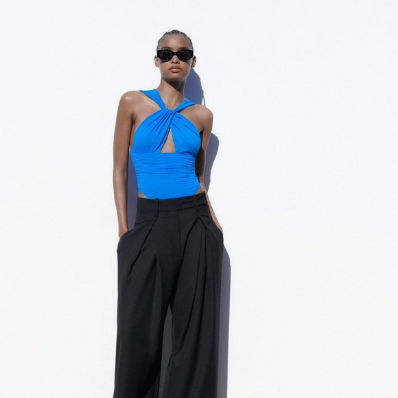 Zara Tops Zara Knotted Neckline Bodysuit Poshmark